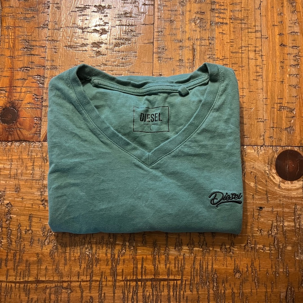 Diesel Teal V-Neck Tee